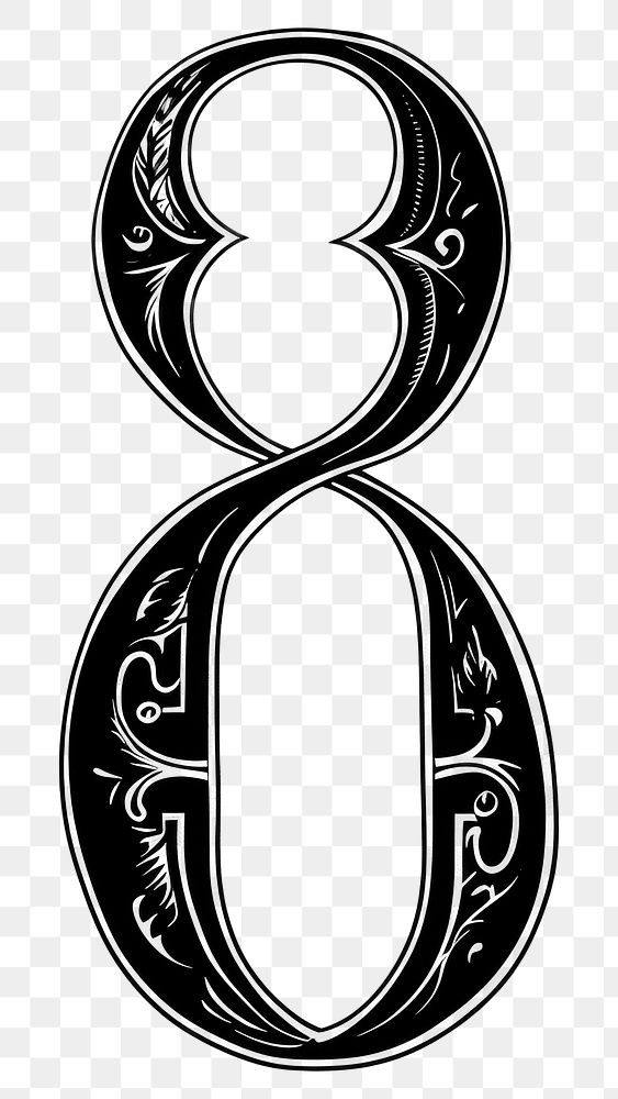 PNG 8 Number alphabet number ampersand symbol.