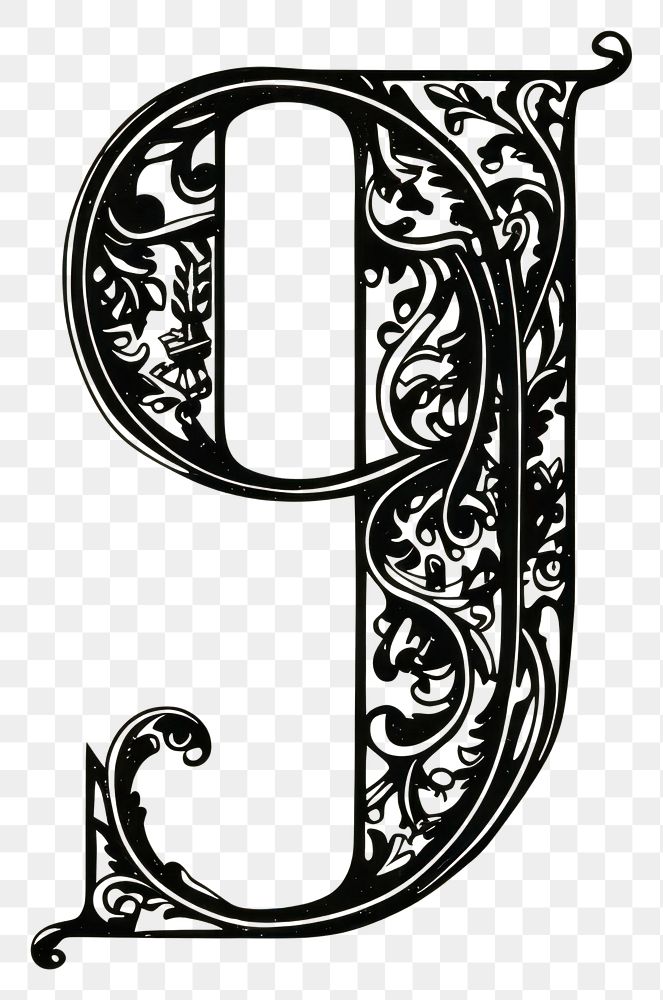 PNG Number 9 letter calligraphy handwriting symbol.