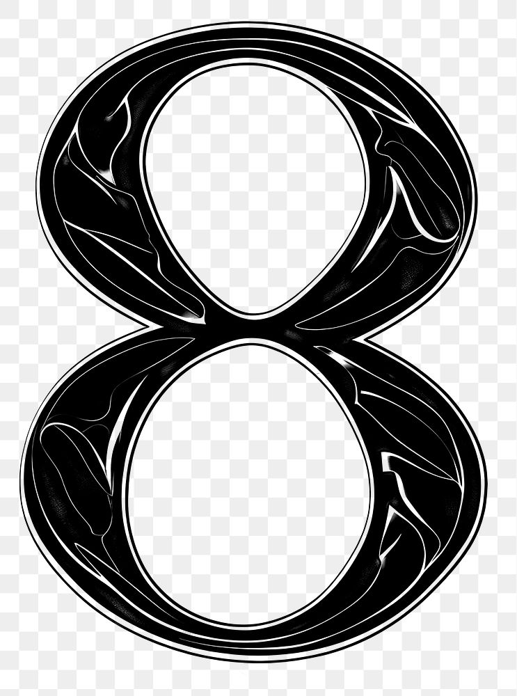 PNG Number 8 alphabet number ampersand symbol.