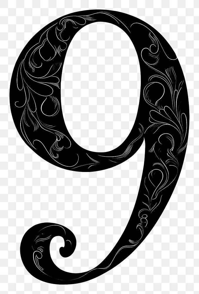 PNG Number 9 alphabet number ampersand symbol.