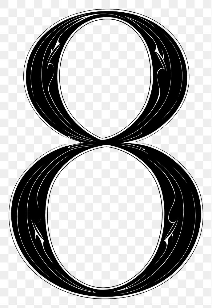PNG Number 8 alphabet number ampersand symbol.