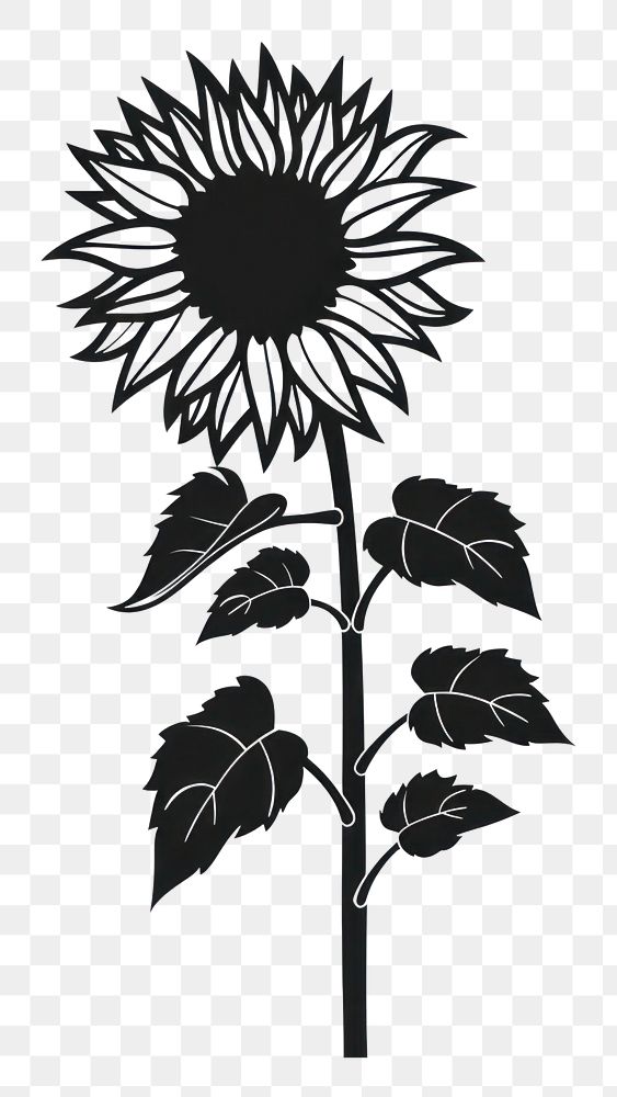 PNG Silhouette flower art illustrated.