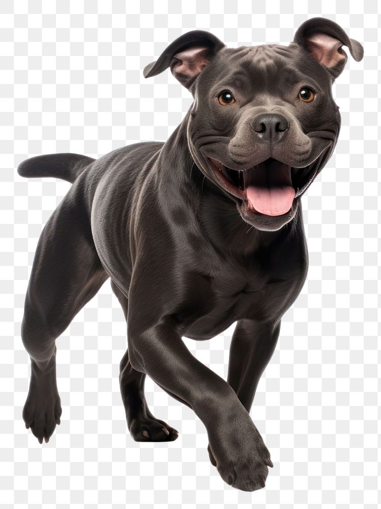 PNG Happy smiling dancing black pitbull mammal animal dog