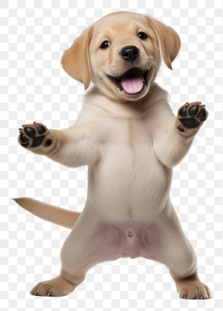 PNG Happy smiling dancing labrador puppy mammal animal pet.