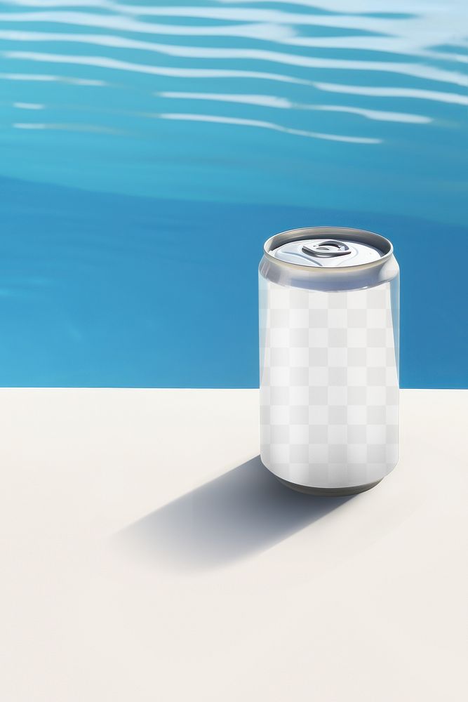 PNG aluminum can mockup, transparent design