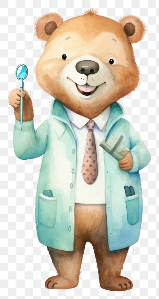 PNG A bear dentist character cartoon accessories accessory clothing.