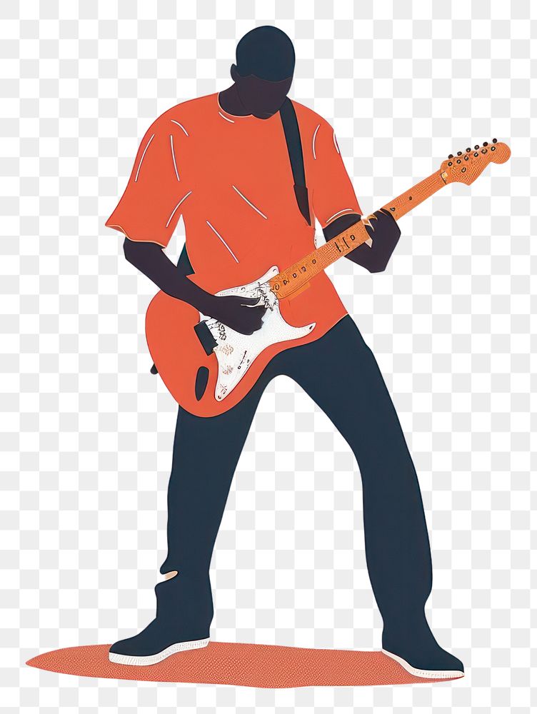 PNG Man holding guitar recreation guitarist performer.