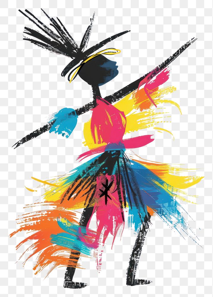 PNG A brazil carnival dancer painting art white background.