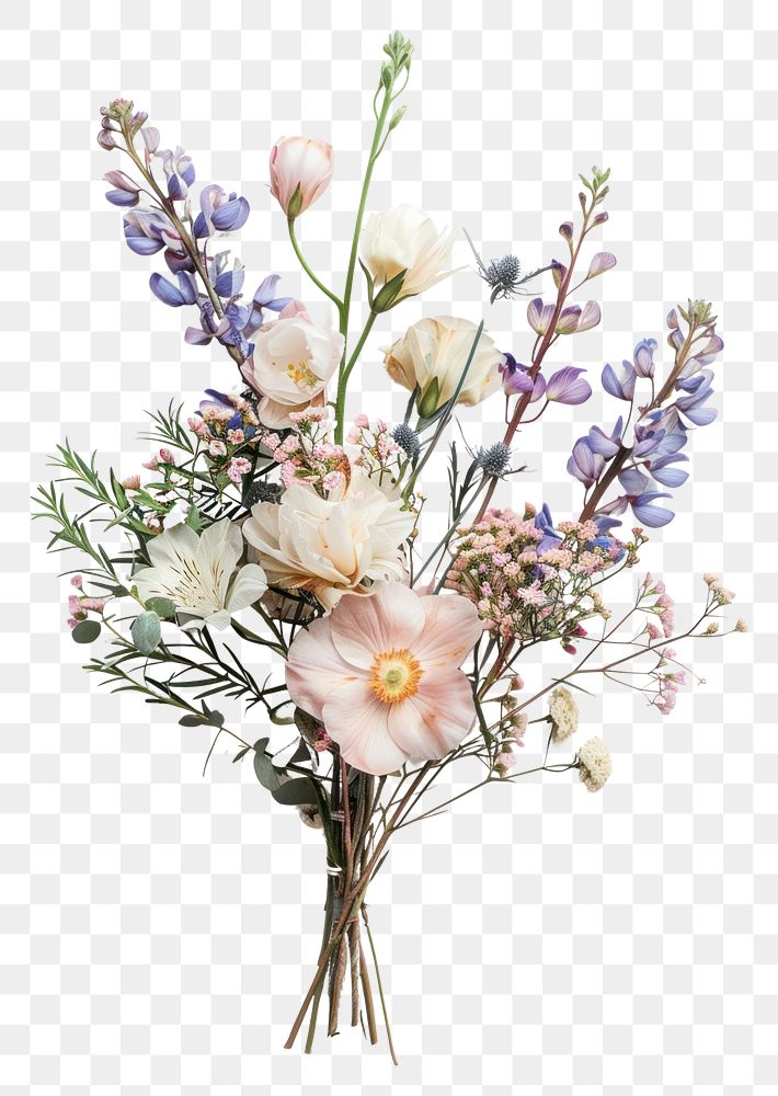 PNG Bouquet of flowers plant white background inflorescence.