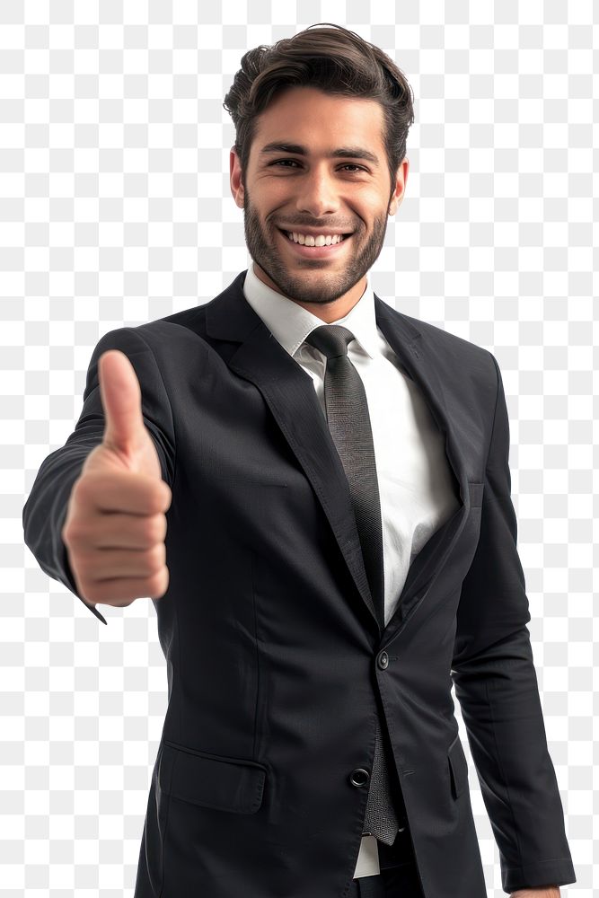Businessman open handshake smile adult white background.