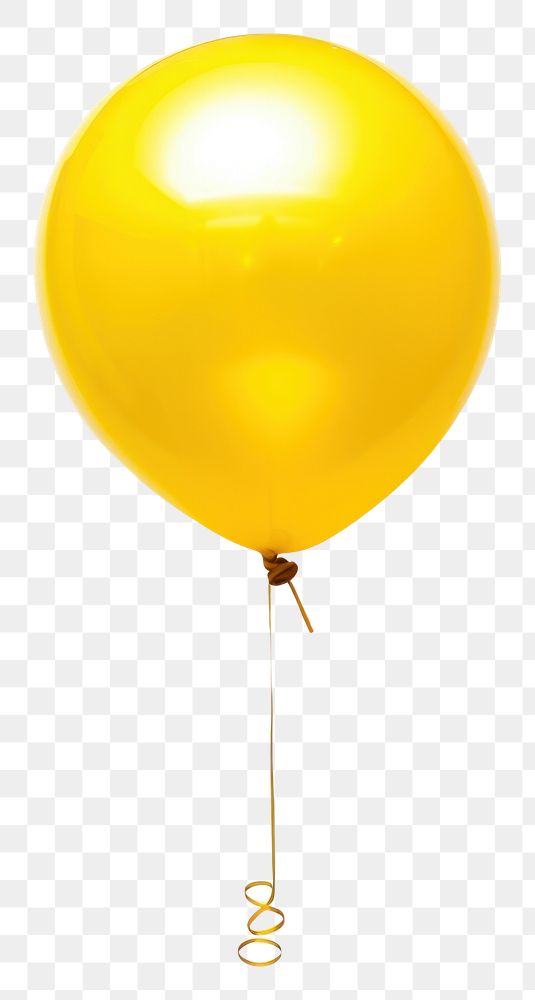 PNG Yellow balloon white background anniversary celebration.