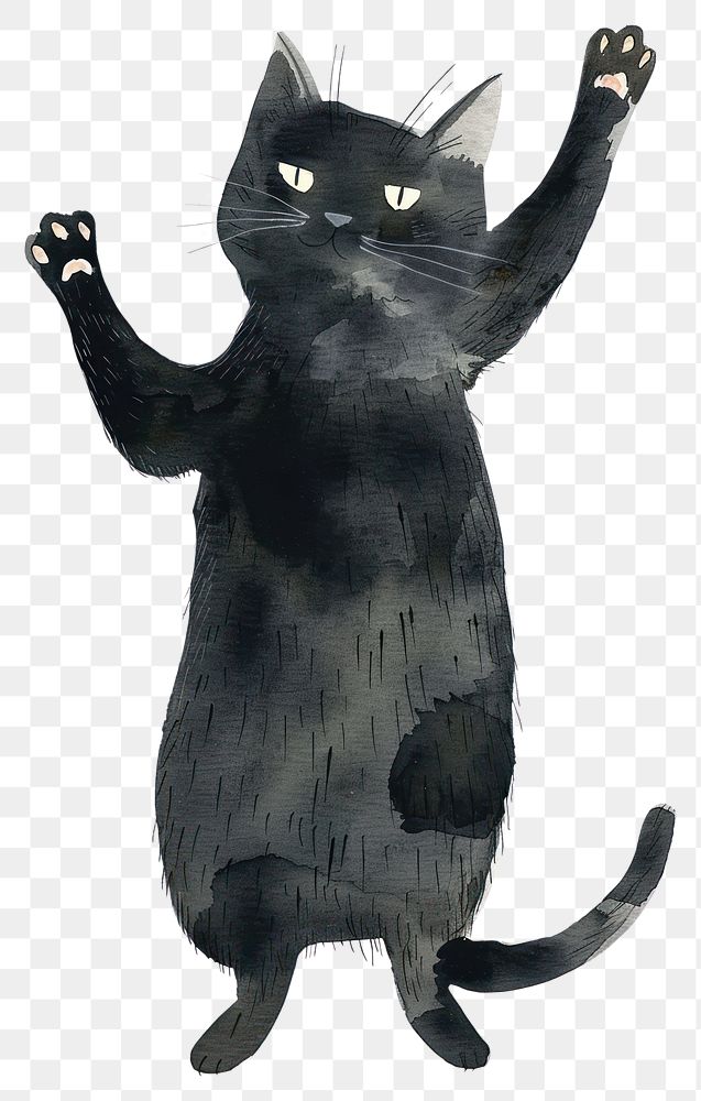 PNG Black cat dance animal | Free PNG - rawpixel