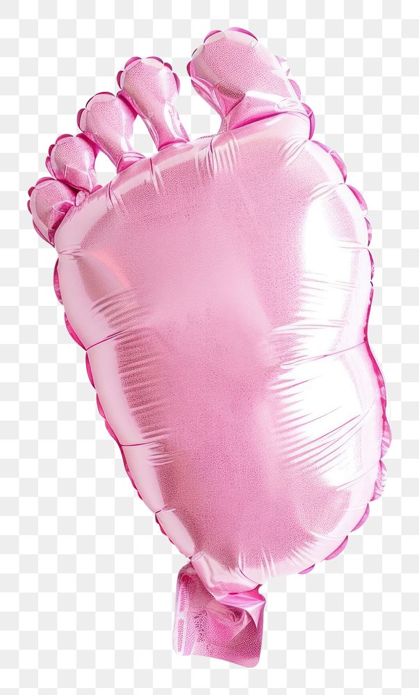 PNG A newborn foot balloon in pink white background electronics footwear.