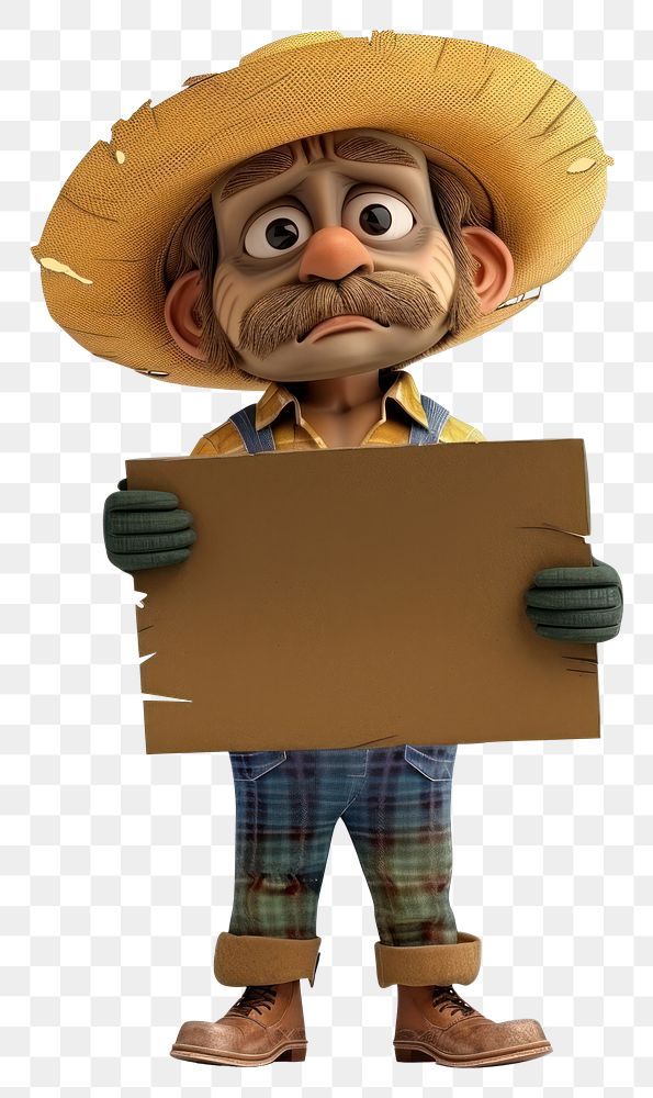 PNG Tired Farmer holding board portrait standing person