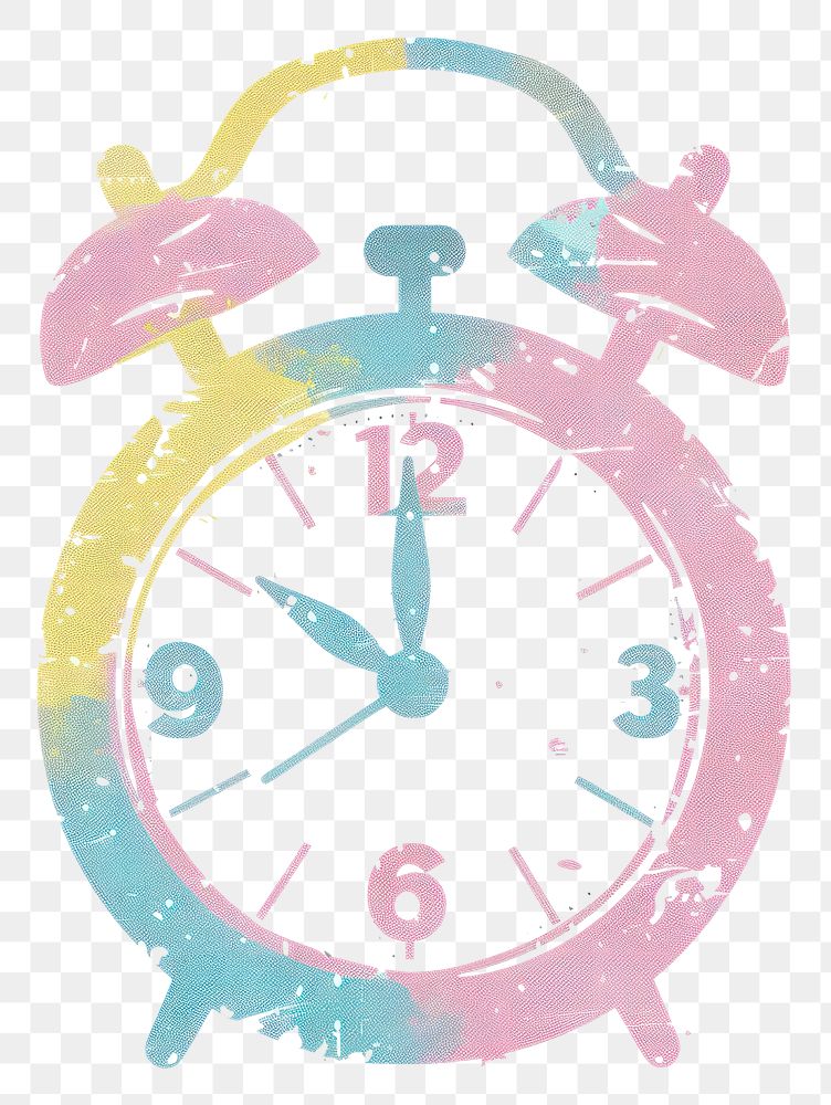 PNG Clock icon Risograph style white background accuracy deadline.