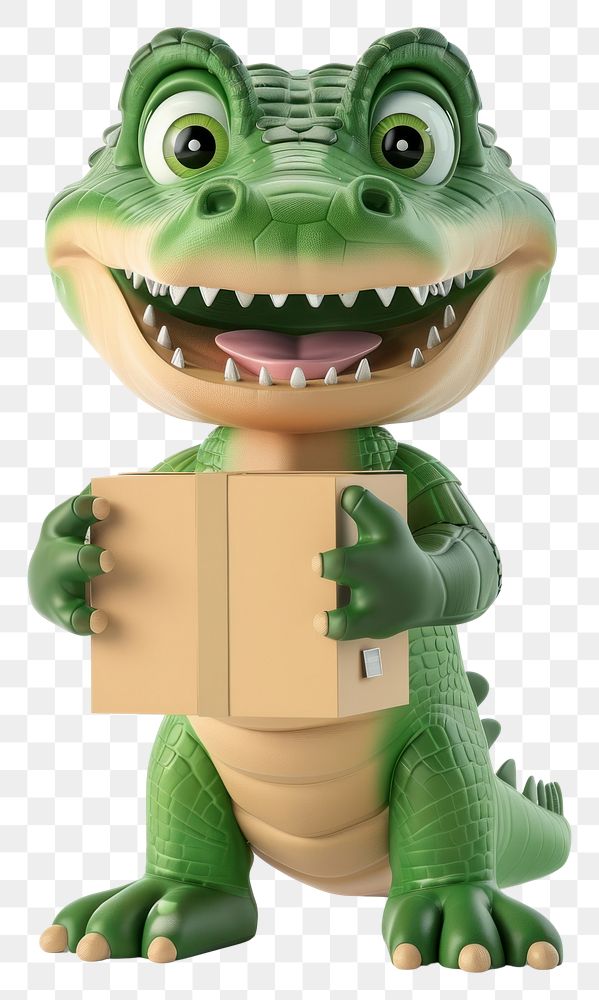 PNG Alligator in delivery costume animal green representation.