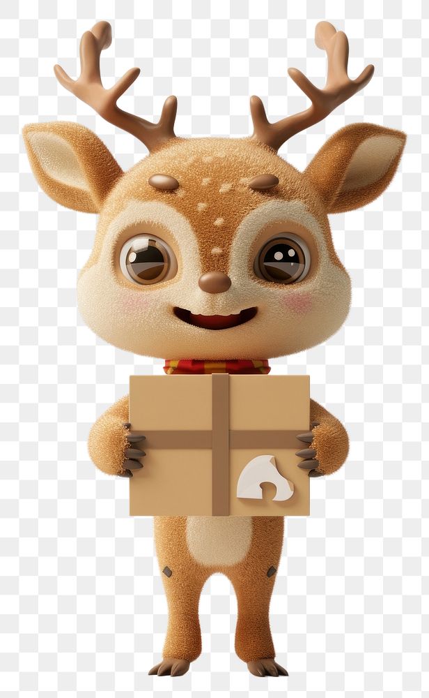 PNG Deer in delivery costume animal mammal cute.