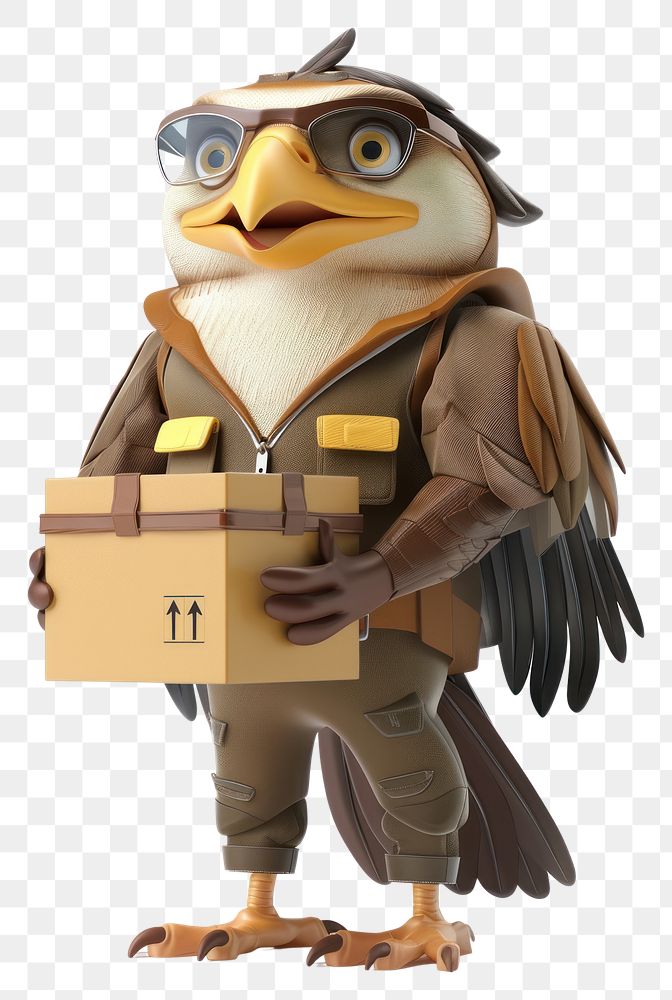 PNG Hawk in delivery costume animal bird beak.