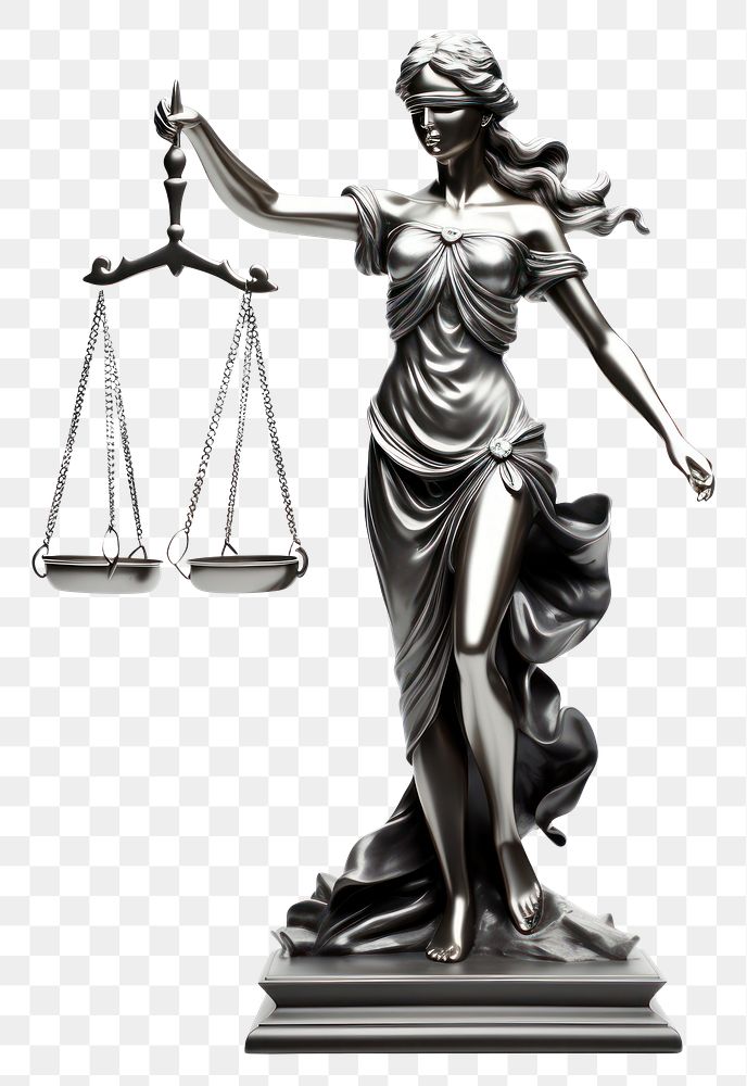 Basic 3d solid Lady Justice sculpture statue scale