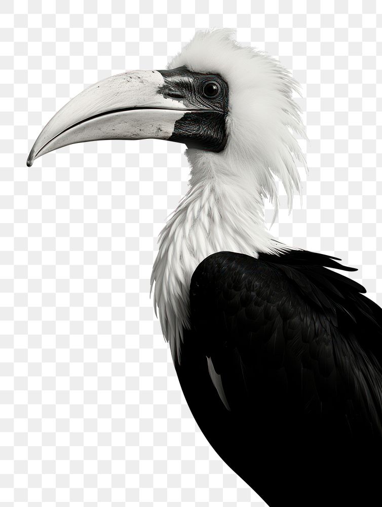 PNG A hornbill bird vulture animal black. AI generated Image by rawpixel.
