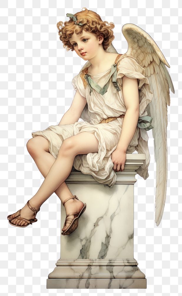 A child angel footwear sitting white background.