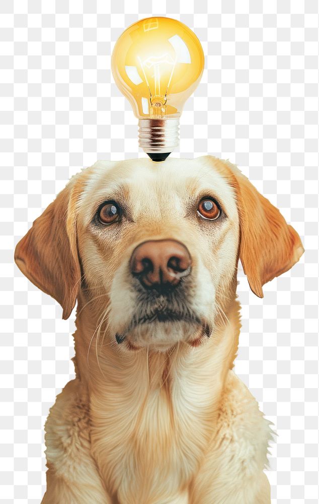 PNG Dog with light bulb dog lightbulb mammal.
