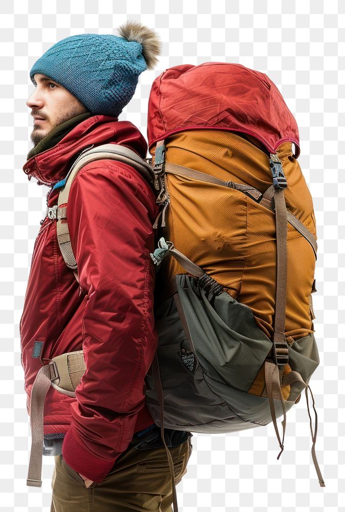 PNG Backpacker adult white background mountaineering.
