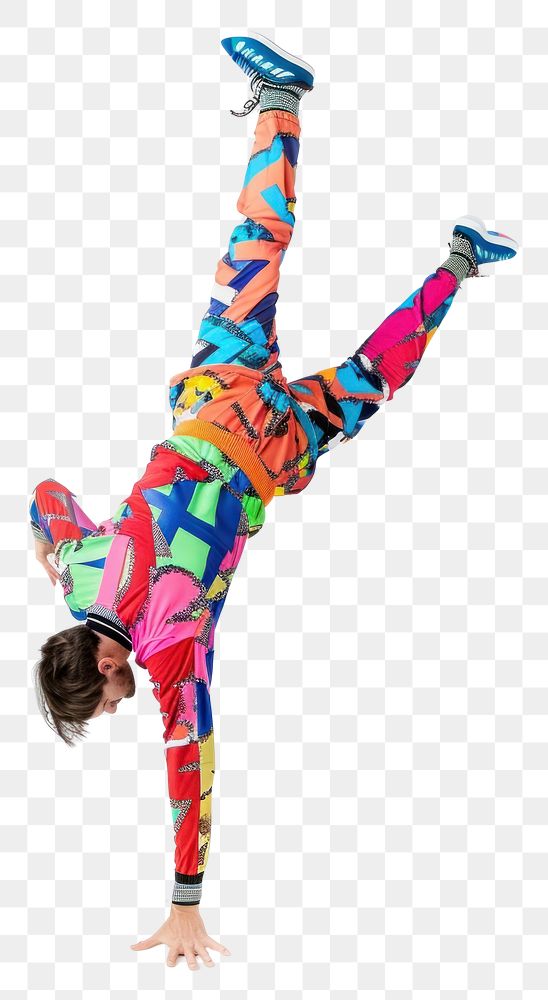 PNG Teenage man handstand acrobatics white background flexibility