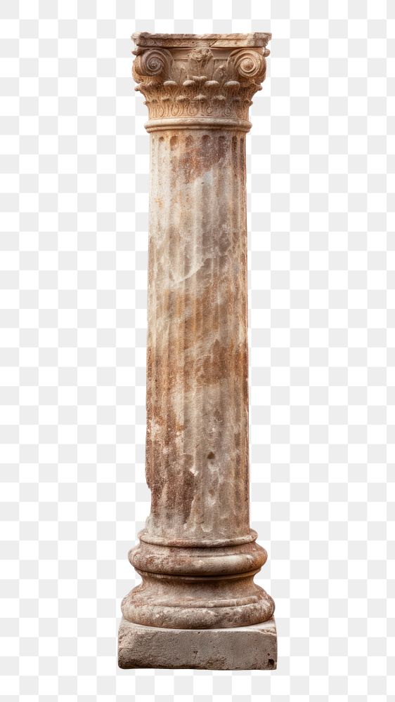 Roman pillar architecture column white background