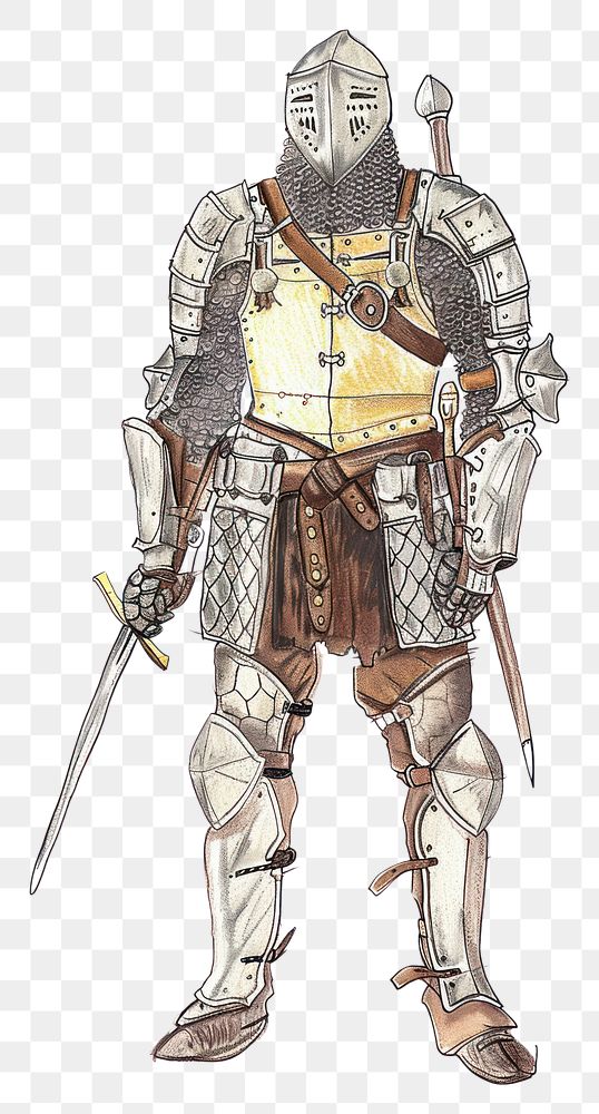 PNG Realistic pencil drawing 1300s armor pencil sketch texture adult white background architecture.