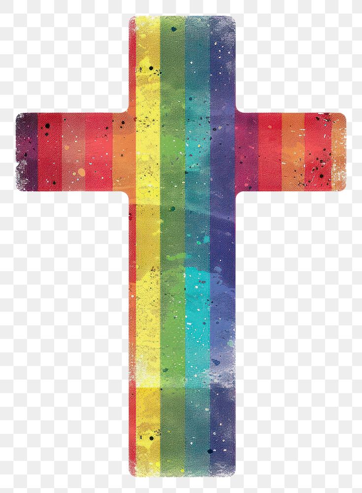 PNG  Rainbow with cross sign pattern symbol font.