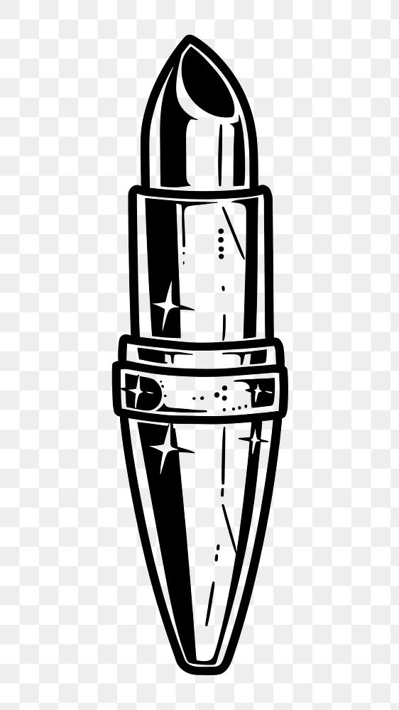 PNG Luxury lipstick bullet drawing monochrome ammunition.