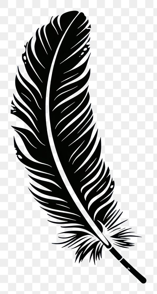 PNG Vintage feather drawing black logo.