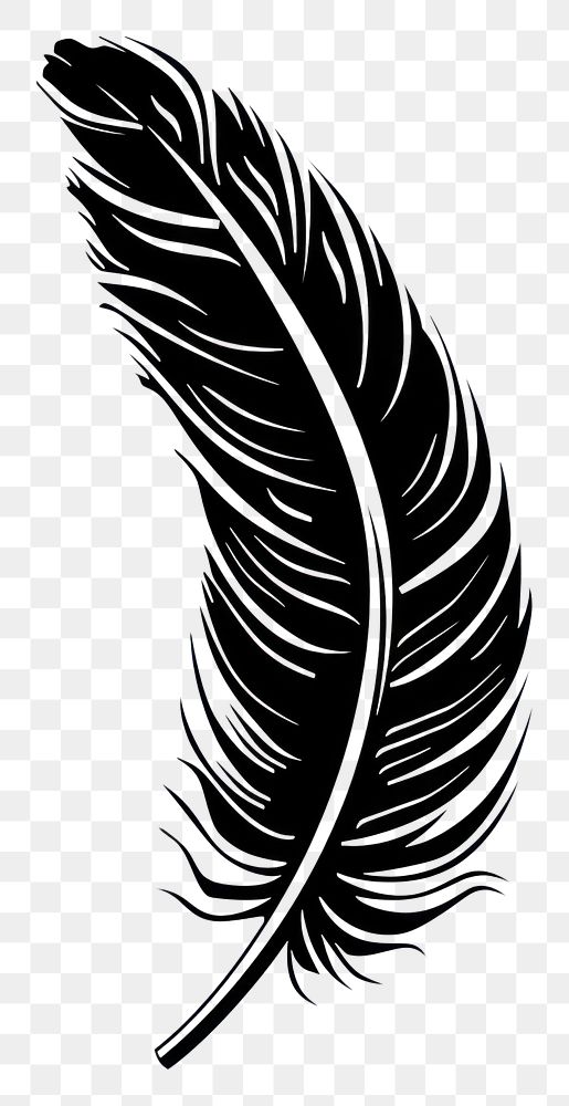 PNG Vintage feather drawing black logo
