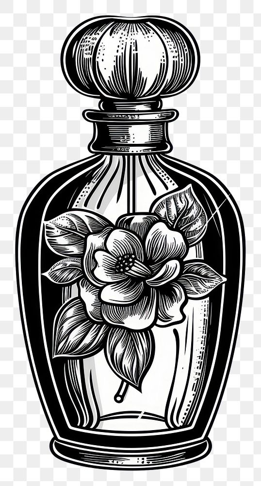 PNG Perfume bottle drawing black.