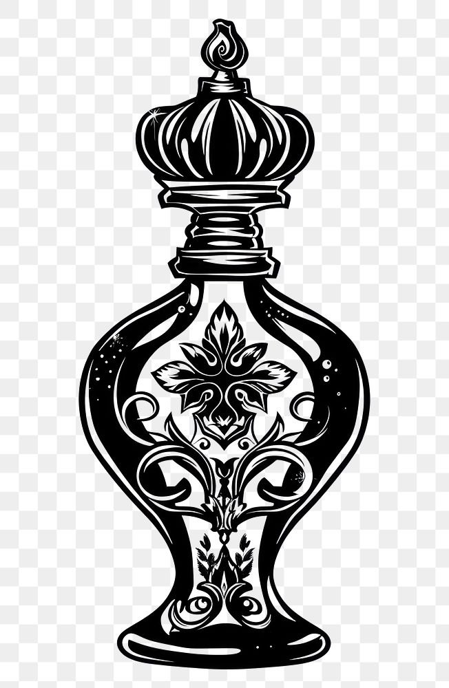 PNG Luxury perfume bottle drawing chess vase.