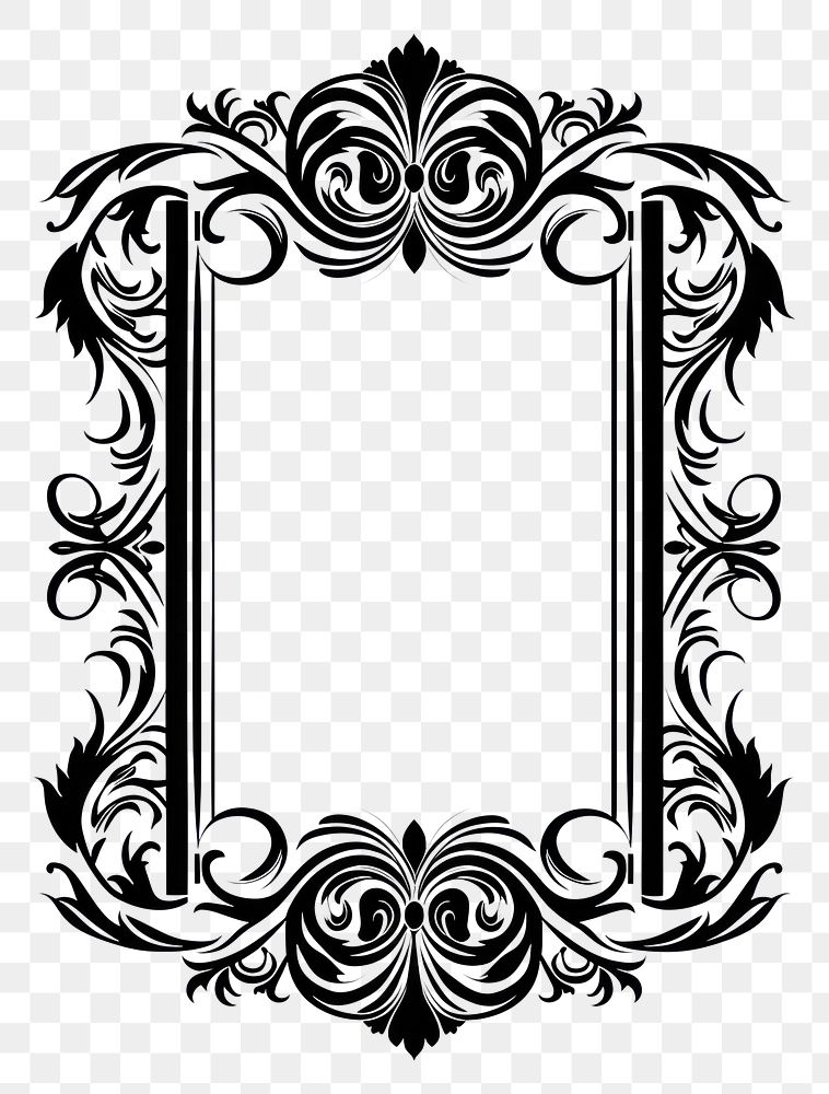 PNG Luxury rectangular mirror pattern drawing black.