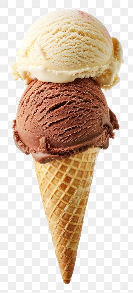 Ice cream cone chocolate dessert vanilla.