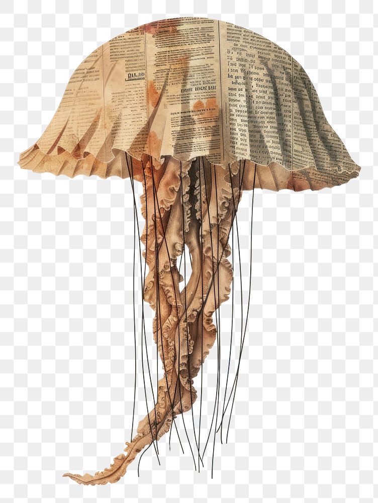 PNG Ephemera paper jellyfish art lamp invertebrate.