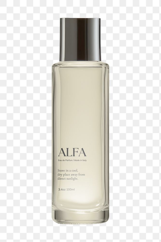 PNG beige perfume bottle, transparent background