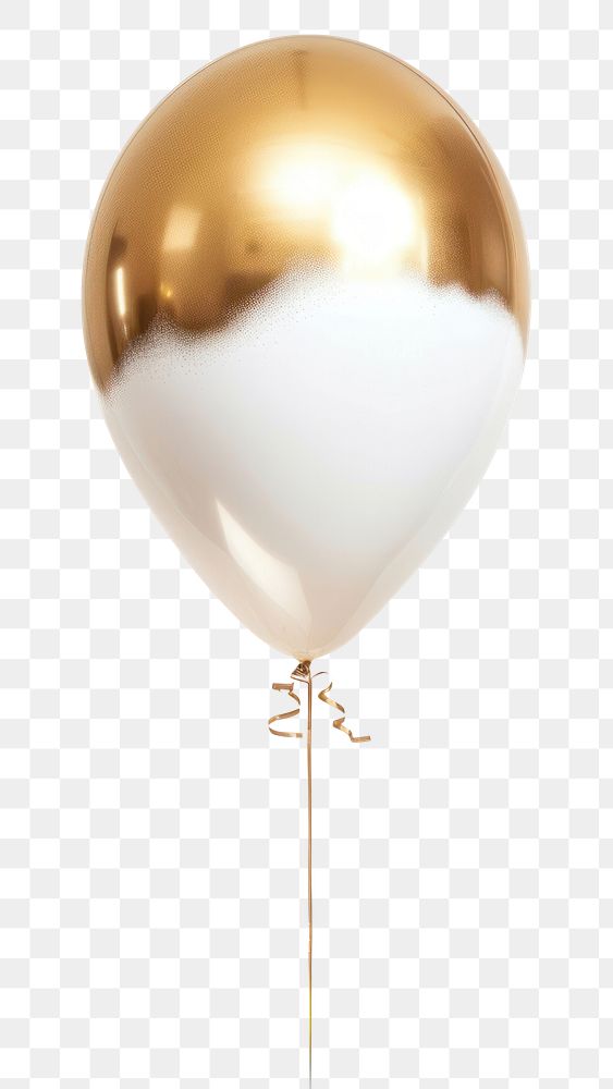 PNG White and golden balloon white background celebration anniversary.