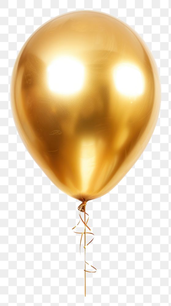 PNG Golden balloon white background celebration anniversary.