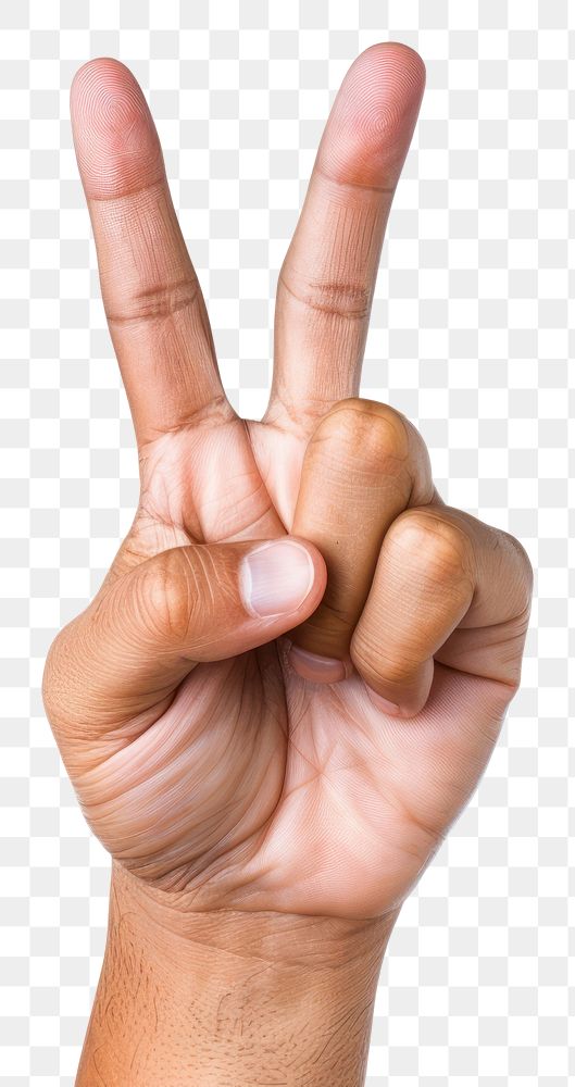PNG Hand raising 2 fingers white background gesturing pointing.