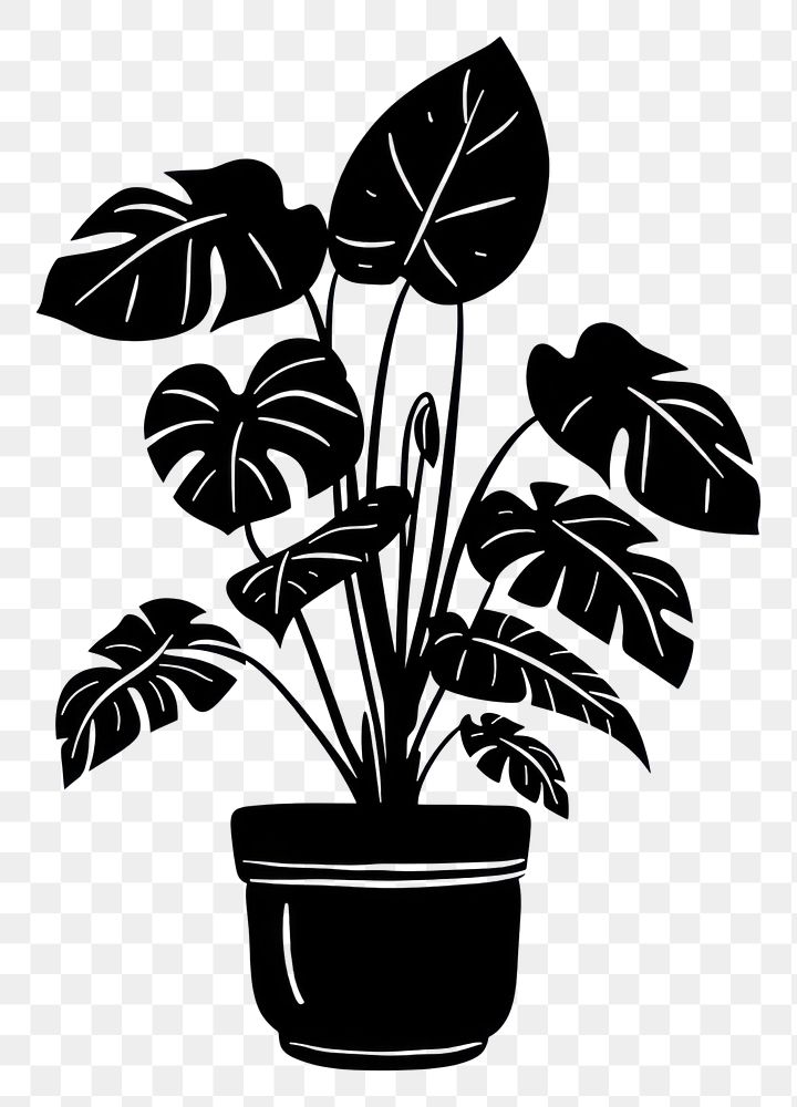 PNG Plant silhouette black leaf.