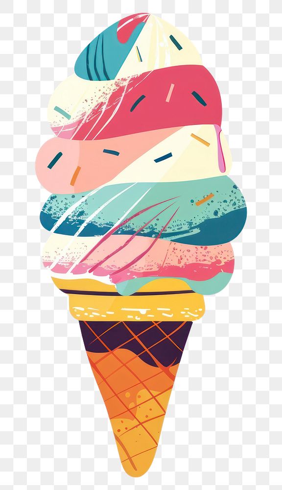 PNG Vector ice cream cone impressionism dessert food outdoors.