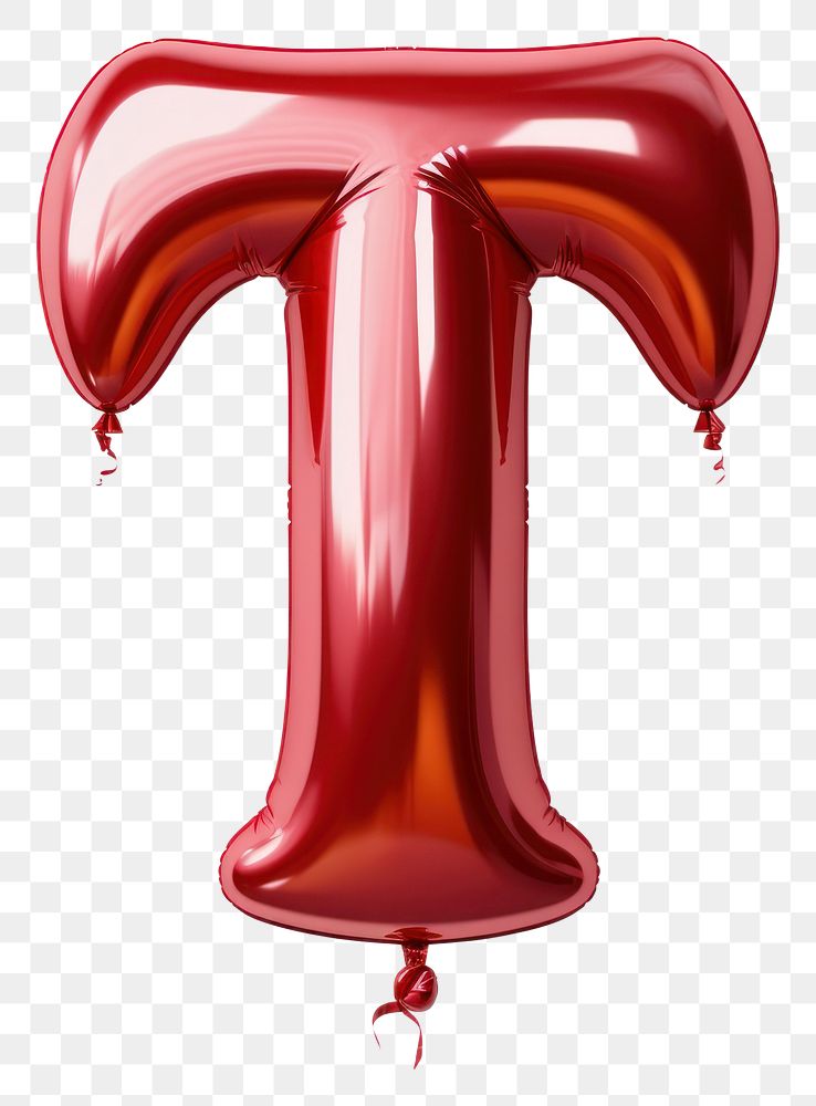 PNG  Red T letter balloon text red.