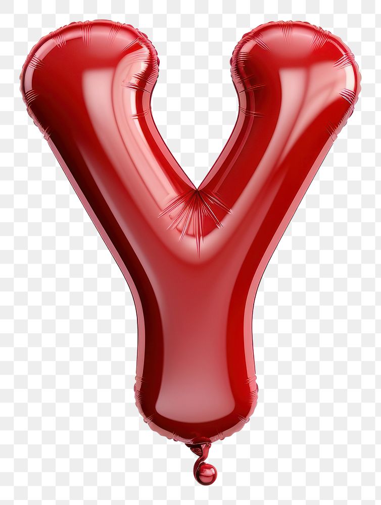 PNG  Red Y letter balloon heart red.