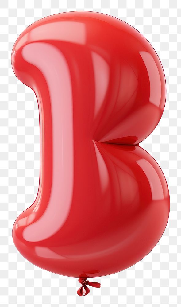 PNG  Red B letter balloon red white background.