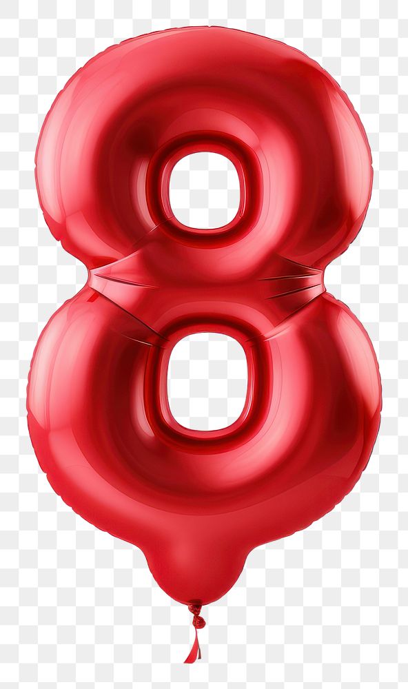 PNG  Red number 8 letter balloon red white background.
