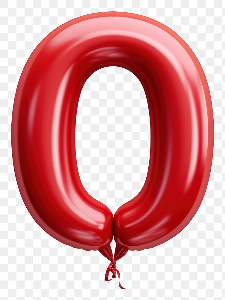 PNG  Red O letter balloon red white background.